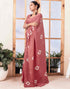 Sudathi Ready To Wear Dusty Peach Printed Silk Saree